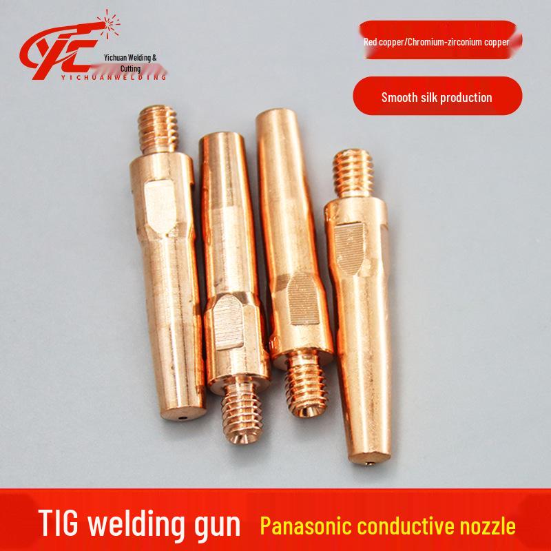 Argon Arc Welding Gun Purple Copper Nozzle M6x45L Adapter, Chromium Zirconium Copper for Panasonic.