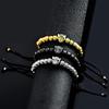 Luxury Royal Black Leopard Head Man Bracelet Stainless Steel Beads Hand Jewelry Big Boy Gift