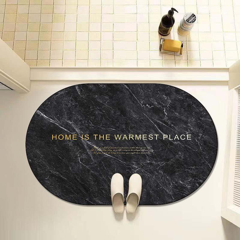 Marble Diatom Mud Mat Toilet Quick Drying Absorbent Foot Mat Bathroom Dirty Easy To Take Care of Non-slip Mat