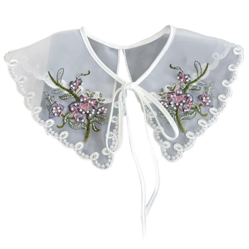 

Женская вышивка Цветок Лепесток Воротник Шаль Декоративный Ложный Воротник Элегантный Съемный Воротник для Женщин Свитер Рубашка серый