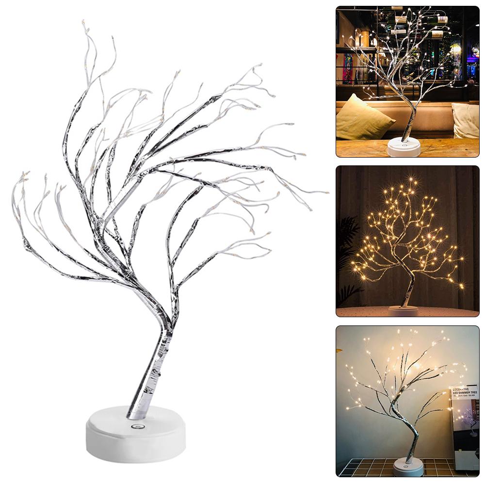 LED Tree Table Light Night Light Adjustable Branch Tabletop Night Lamp DIY Artificial Light with Battery Powered for Party Deco