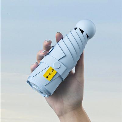 Mini Sun Umbrella Pocket Rain Umbrella Vinyl Folding UV Ultraviolet Protection Sun Shade Pocket Parasol Capsule