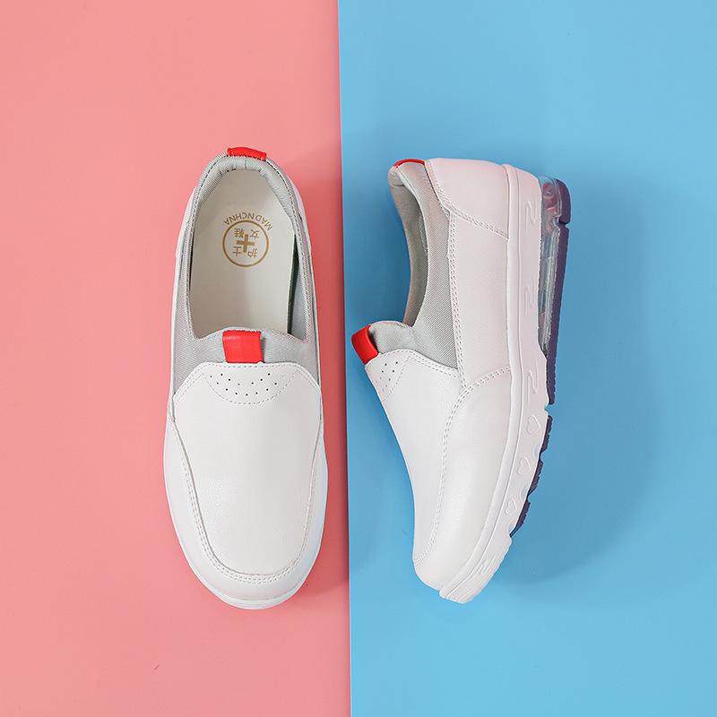 

Женская осенне-зимняя обувь для медсестер, дышащая, с мягкой подошвой и воздушной подушкой, не утомляющая ноги, на платформе, белая обувь, для салона красоты, медицинская рабочая обувь, в наличии 40 красный