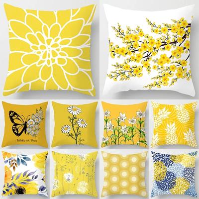 Moderne einfache gelbe Blume Kissenbezug Zuhause Sofa Lendenkissen Kissen