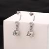 Flash Diamond Lily Of The Valley Flower Ear Hook Sweet And Fresh Mori Flower Earrings Curved Hook Screw Buckle Design Small Flower Earrings