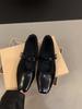 Flache Herbst- und Winter-Plüsch-Baumwollschuhe Einzelne Schuhe 2025 Quadratische Spitze Schwarze Mary Janes Abendschuhe