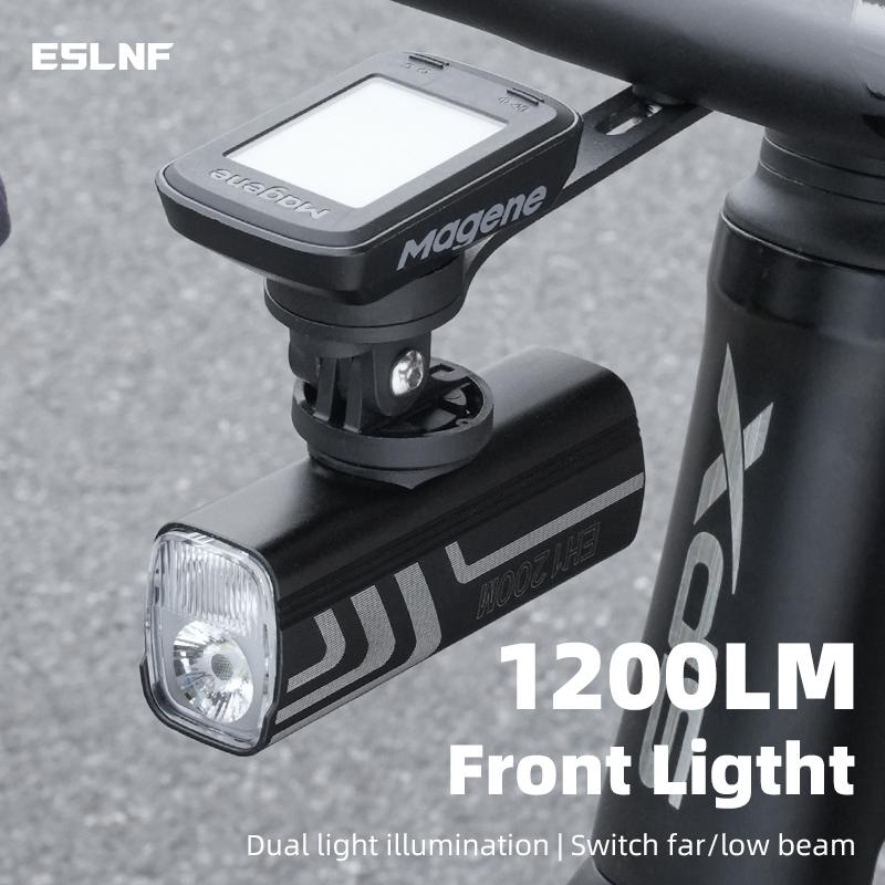 ESLNF 1200 Lumens Bike Headlight Highlight MTB Road Bicycle Aluminum Alloy Bicycle Constant Lumen Front Light Bicycle Light