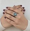 Blue Flash Labradorite Flower Ring, 925 Sterling Silver, Boho Statement Jewelry for Women