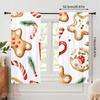 2pcs,2D Plane Printing Curtain Fabric Christmas Cookie Hot Cocoa (2) Versatile Fabric (without Rod) Festive Perfect for Study,