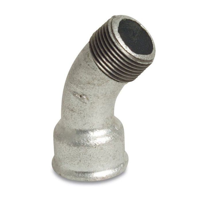 Raccord Fileté Fonte Malléable, Coude 45° 1 Pouce