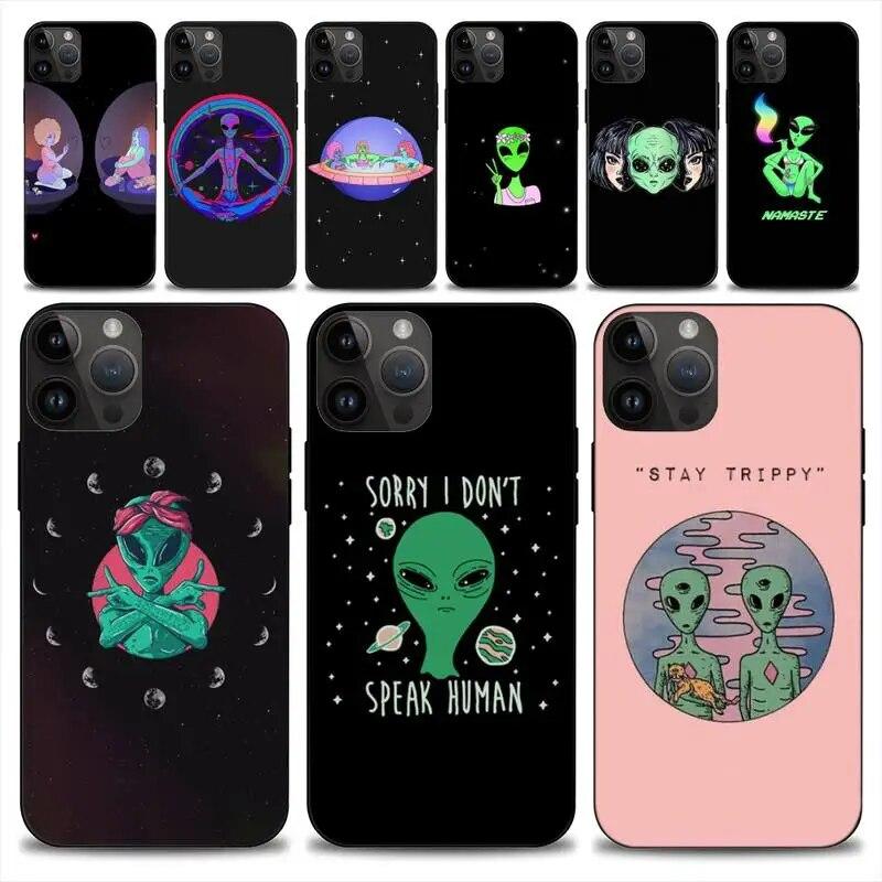 

Extraterrestrial Being Phone Case For iphone 14 13 12 11 15 Pro Max Plus Mini X Soft Case