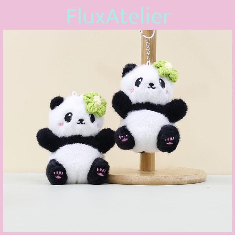 Head Flower Cute Red Panda Keychain Cartoon Girl Backpack Pendant Decorative