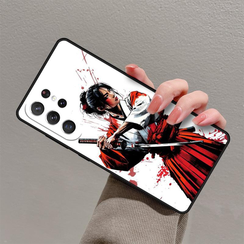 Samurai Warrior Geisha Phone Case For Samsung Galaxy S25 S23 S30 S21 S20 FE S24 S22 Ultra Note 10 20 Plus Silicone Cover lite
