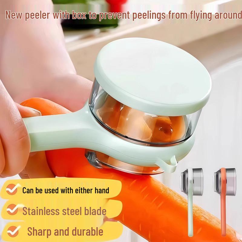 Multifunkční kuchyňská škrabka s vestavěným úložným prostorem