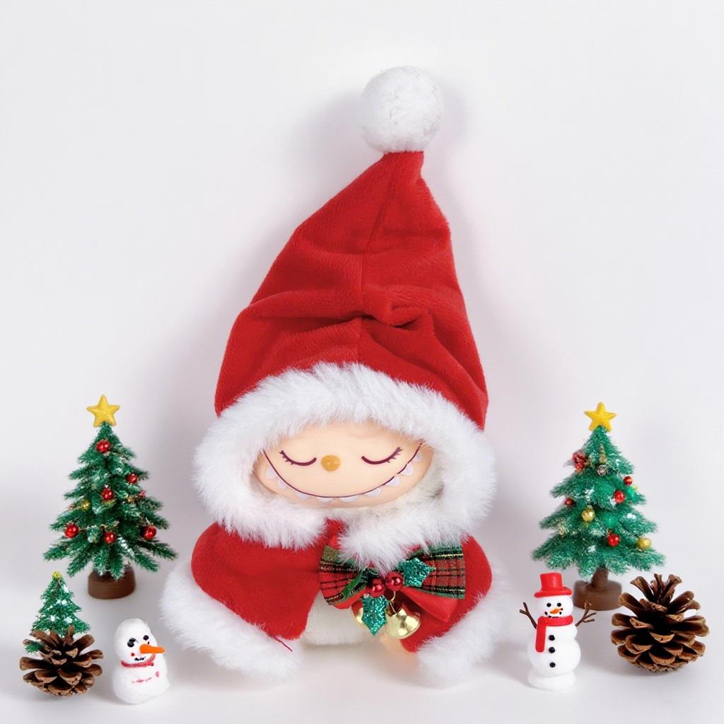 Clothes only - suitable for Labubu baby clothes, one, two and three generations of labubu pendant dolls can wear Christmas baby clothes set