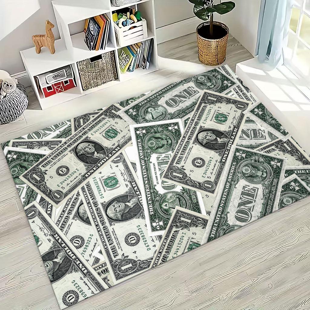 3D Personality Money USD Euro RICH Pattern Rug for Bedroom Living Room Sofa Home Doormat Decor,Large Kid Play Non-slip Floor Mat