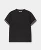 EXCONTAINER Sleeve Layered Crop Half T-Shirt (Black)