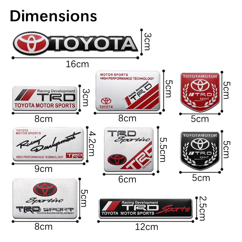 Car Styling 3D Aluminum Logo Stickers Decals For Toyota Hilux Aygo Yaris Corolla Rav4 CHR Auris Cruiser Badge Emblem Decoration