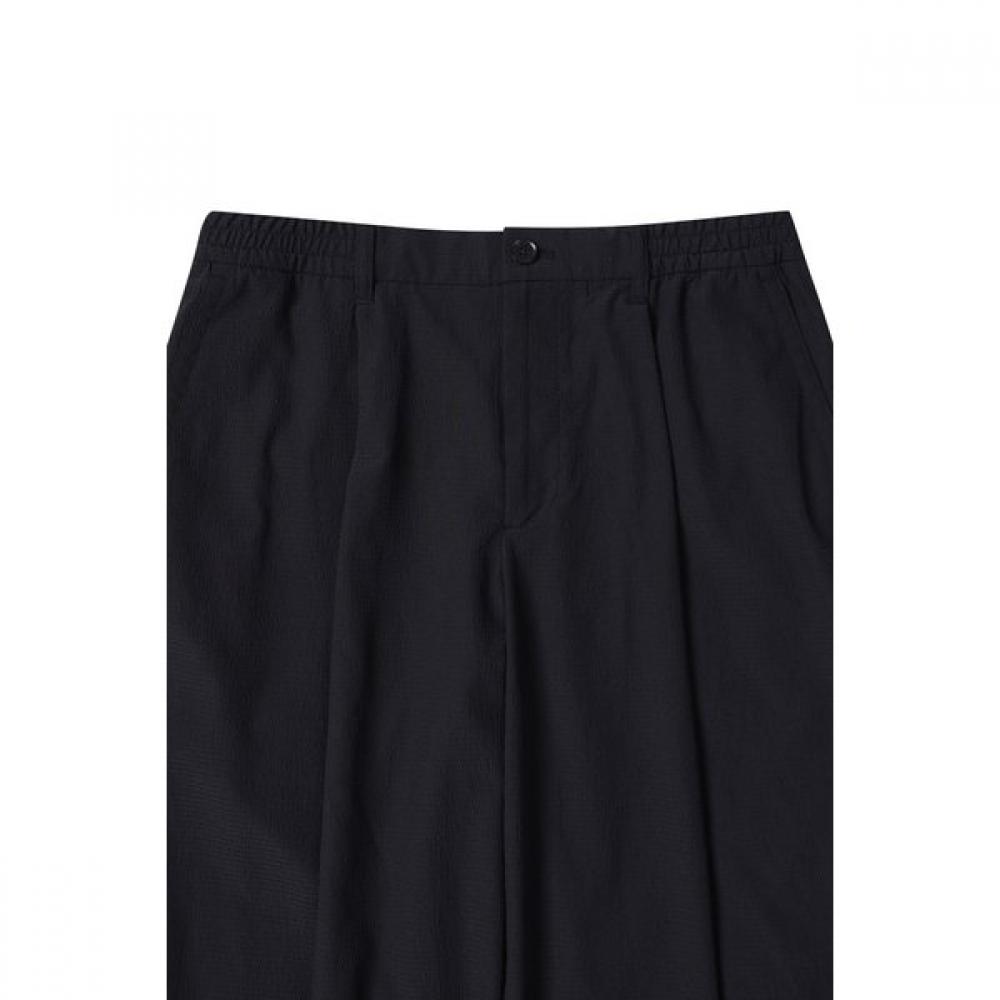 Customellow Black Relax Fit Seersucker Pants C9pam25431bkx
