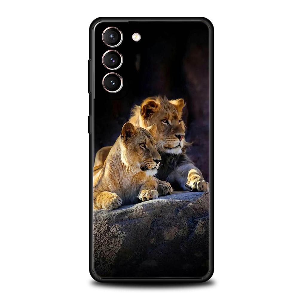 Leeuw Alfa Man Welp Hoesje voor Samsung Galaxy S24 S23 S22 S20 S21 FE Ultra S24 S23 S10 S10E S9 S8 Plus 5G Siliconen Telefoonhoes Tas