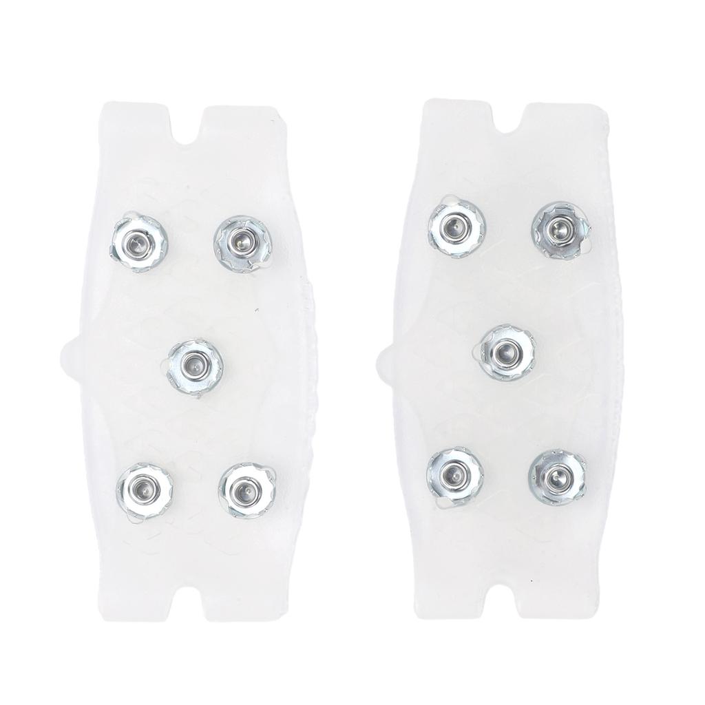 2pcs 5 Prong Ice Cleats Non Slip Enhanced Grip Portable Shoe Spikes for Winter Hiking Snow Traction