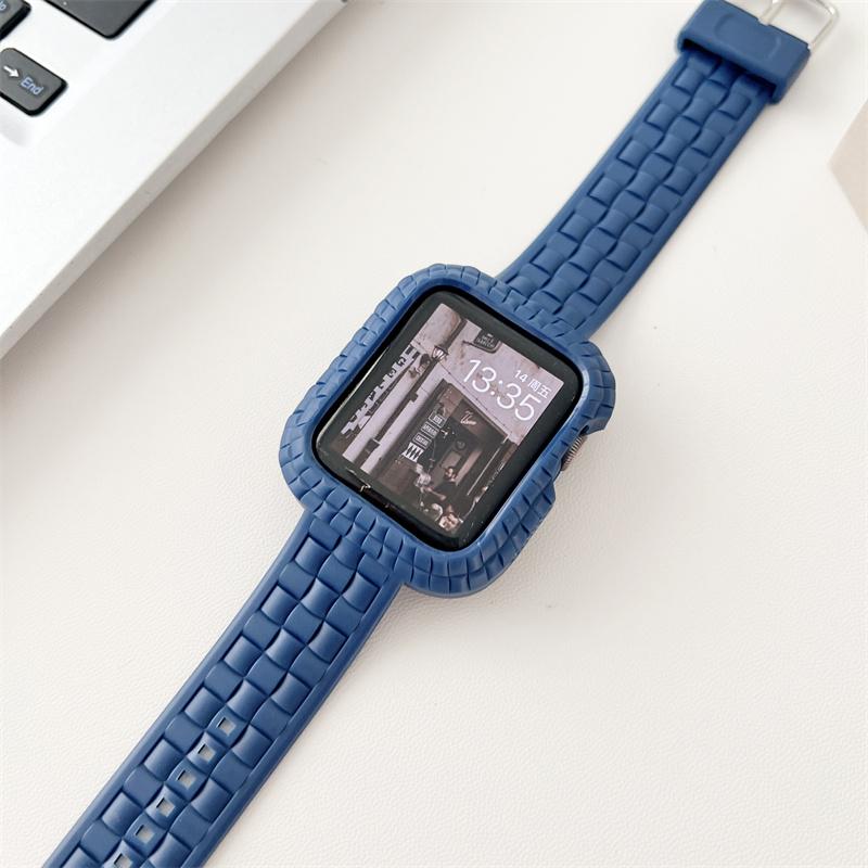 Silicone Watch Strap+Case for Apple Watch Ultra Band 49mm 45mm 41mm 44mm 40mm Sport Bracelet Cover Bumper iWatch 9 8 Se 7 6 5 4