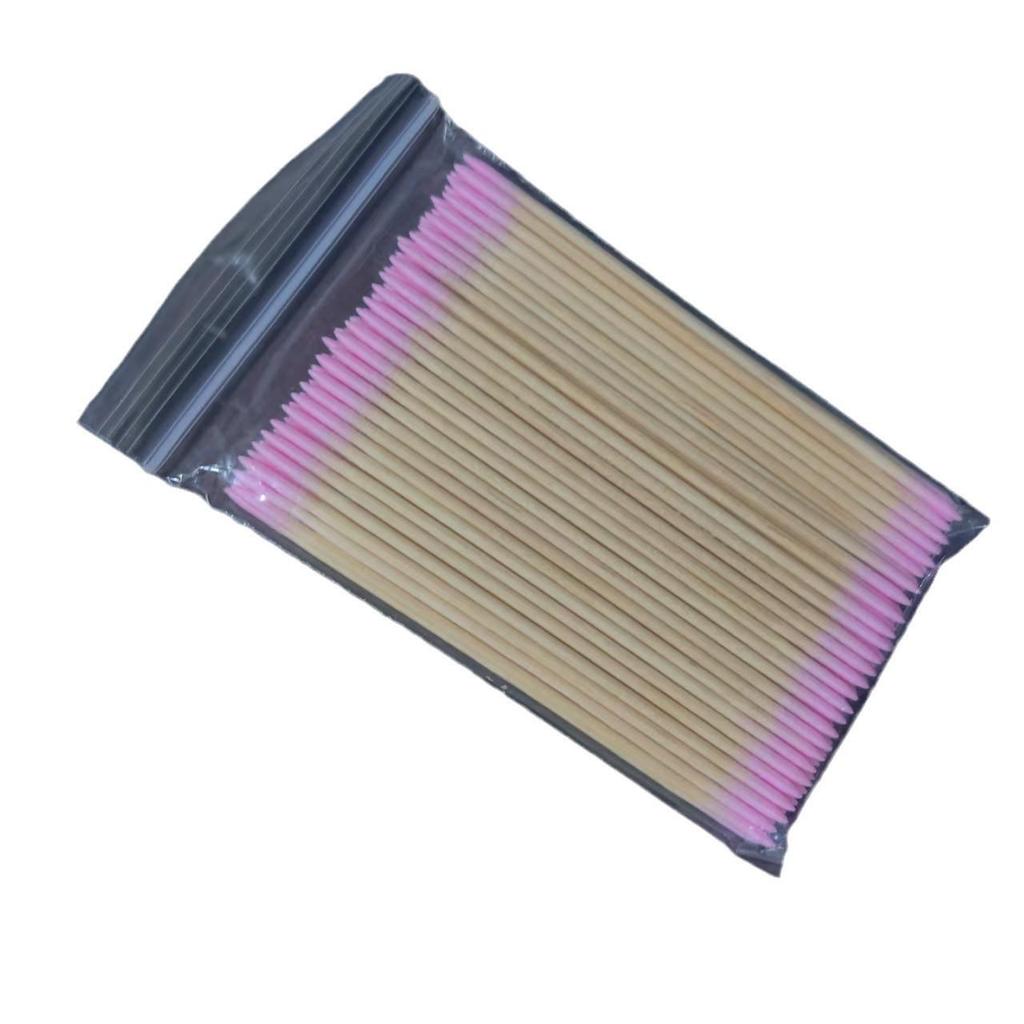 Pink Double-Pointed Cotton Swabs 100-Pack, 10CM - Ideal for Makeup & Essential Oils