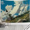 Cottagecore Summer Clothesline Tapestry Wall Hanging Boho Farmhouse Sky Laundry Art Rustic Nursery Decor Tapestry Print