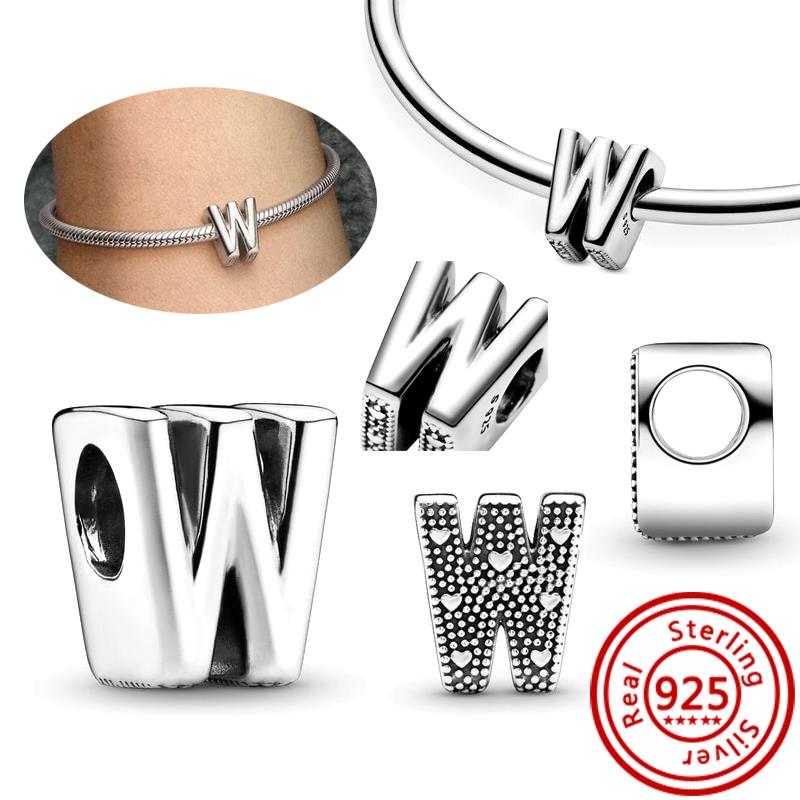 925 Sterlingová měď Čirý zirkon Třpytivé 26 písmen abecedy A-Z DIY Korálky na jméno Vhodné pro originální náramek s přívěsky Pantaro Zirkon