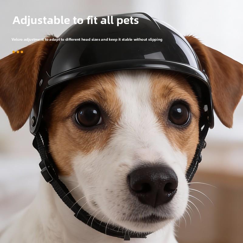 Casco per Animali Domestici, Casco per Cani, Casco di Sicurezza con Aperture per le Orecchie, Casco da Ciclo all'Aperto, Casco da Motociclista