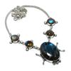 Natural Labradorite Gemstone 925 Sterling Silver Jewelry Necklace 18" ASN-6153