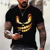 Summer Round Neck Devil Graphics 3D Print Top Fashionable Casual Short Sleeved Men's T-shirts