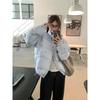 Winter New Cotton Clothes Women's Japanese and Korean Vibe Style Striped Bow Versatile Thickened Coat Live Stream