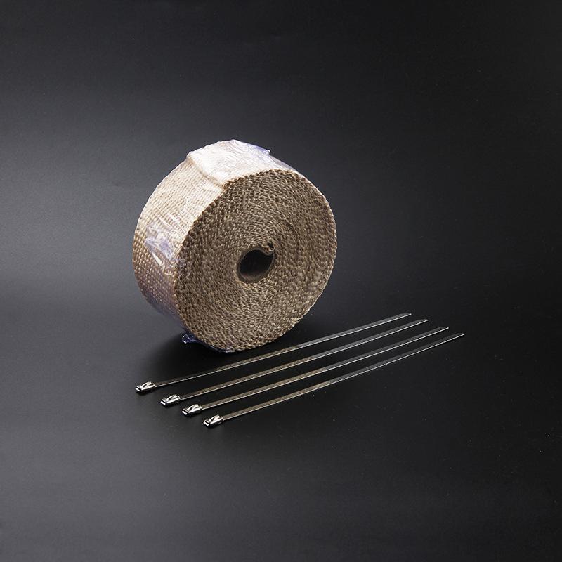 5M Auspuffrohr Krümmer Hitzeschutzband Hitzebeständig Downpipe 4 Edelstahlbinder Motorrad Auspuffzubehör