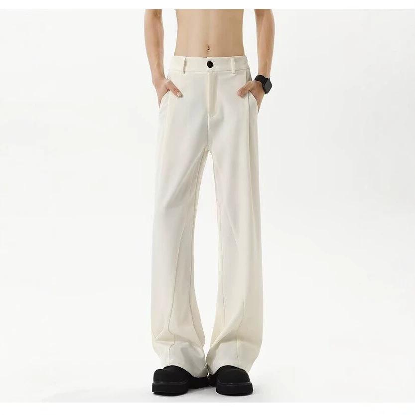 American black drape trousers men's high street new trendy brand straight versatile micro-pull casual long pants