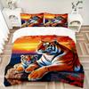 3pcs Tiger Print Bedding Set - 1 Duvet Cover + 2 Pillowcases(Core Not Included), Machine Washable Polyester, All-Season Comfort, Bedroom Dec