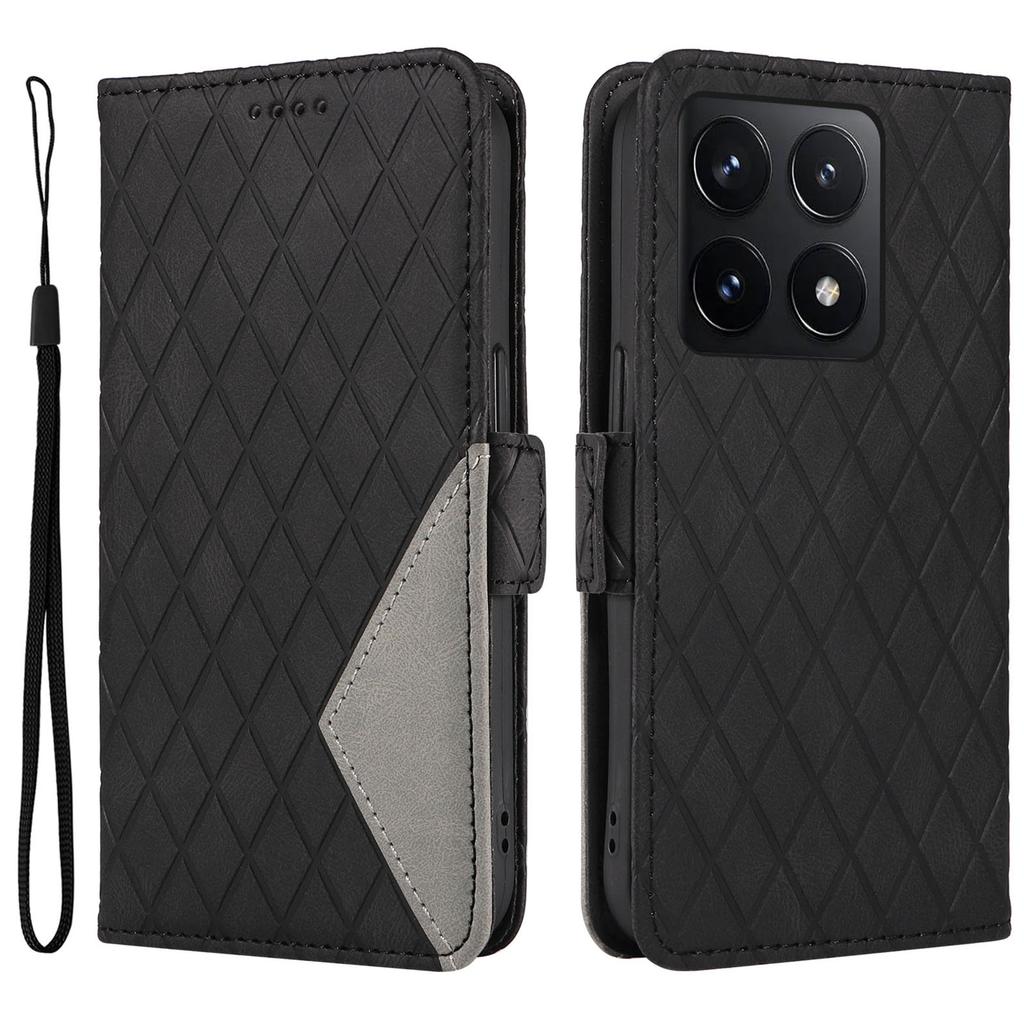 For Xiaomi 14T Case Rhombus PU Leather Flip Wallet Phone Cover