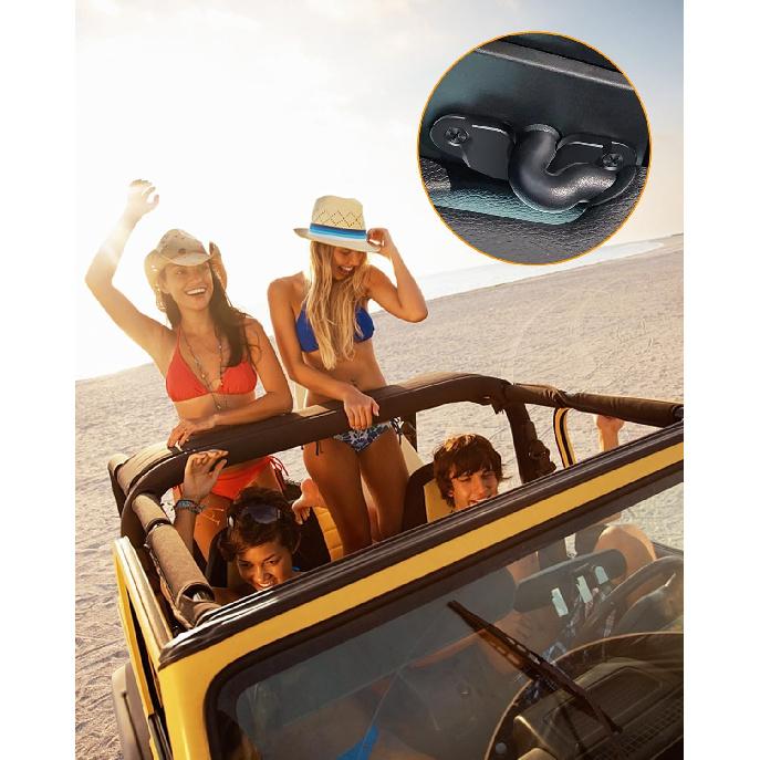 Upgraded Aluminum Alloy Sun Visor Repair Kit for Jeep, Veharvim Heavy Duty Sun Visor Clip Compatible with Jeep Wrangler JK 2018/ JL/Wrangler 2018-/