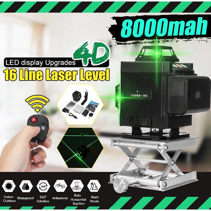 

12 Lines Laser Level Self-Leveling 4D 360 Horizontal And Vertical Cross Super Powerful Green Laser Beam Line New