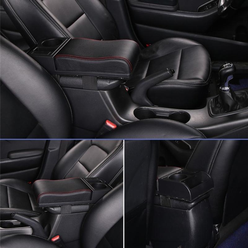 Universal Center Console Armrest Cushion for Vehicle SUV Auto Breathable Pad Seat Elbow Support with Storage Compartment