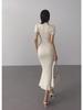 European & American Fishtail Knit Dress: Women's Summer Slim Fit Polo with Short Sleeves and Hip Wrap Skirt