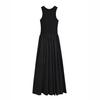 2026 Black Hepburn-Style French Sleeveless Spaghetti Strap Long Dress for Women - Spring/Summer