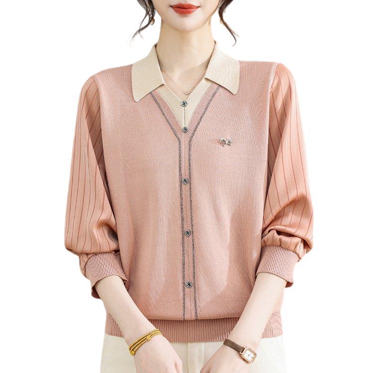 Stylish Casual Knitwear for Middle-Aged Women - Loose Two-Piece Design