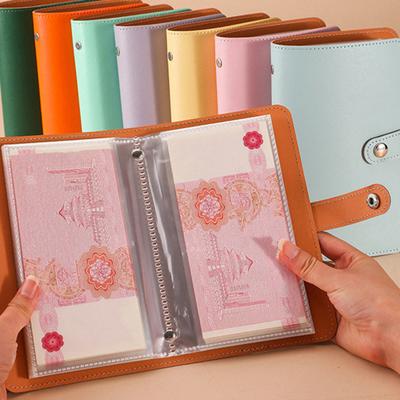 Caderno de Poupança com 50 Folhas, Organizador de Dinheiro, Caderno de Poupança com Encarte Transparente