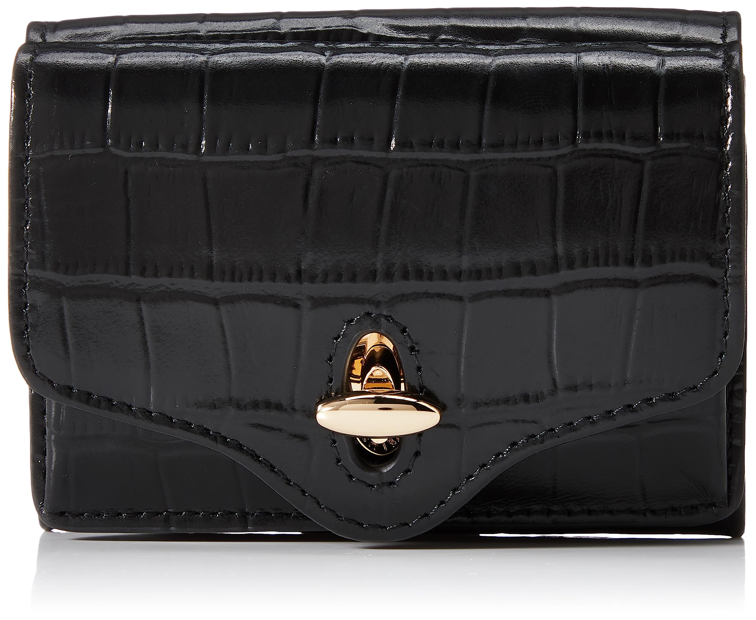 

Trifold Wallet Jean Croco Embossed Mini Wallet Black [Hazel] Women s чорний