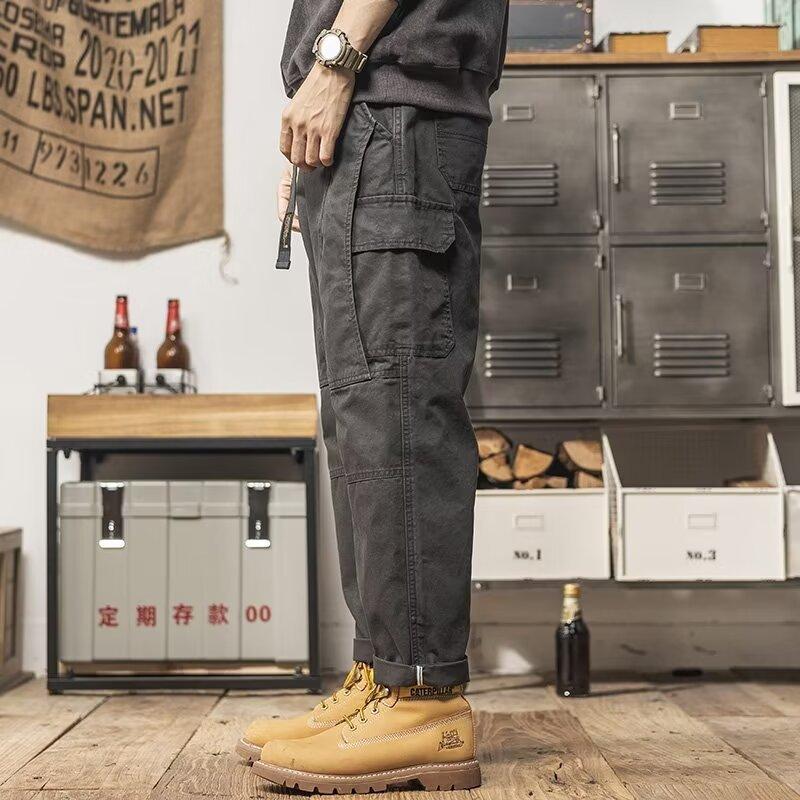 

Мужские брюки-карго тактические рабочие боевые повседневные тренировочные брюки с несколькими карманами, комбинезоны, одежда для бега, походные мужские брюки C14 XL серый