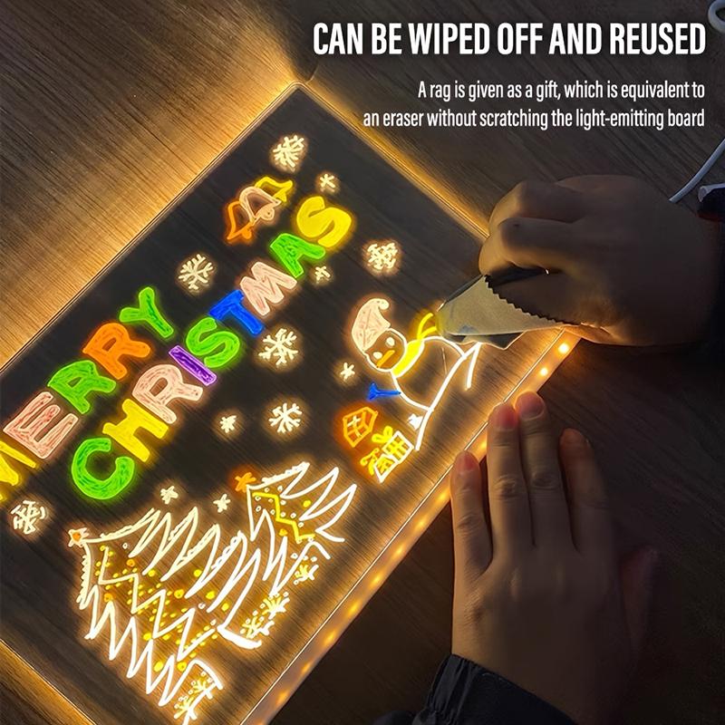 Creative Led Lamp Message Note Board Erasable Usb Children'S Drawing Board Bedroom Night Light Birthday Kids Gift Night Lamp
