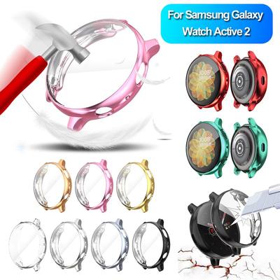 Protection d'écran intégrale 40 mm 44 mm pour Samsung Galaxy Watch Active 2 Coque de montre en TPU Électroplaquée