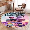 KPop Demon Hunters Pattern Round Rug, Indoor/Outdoor Mat, for Picnic, Gameroom, Bedroom, Office, Living Room, Home Decor Carpet, Birthday Gift
