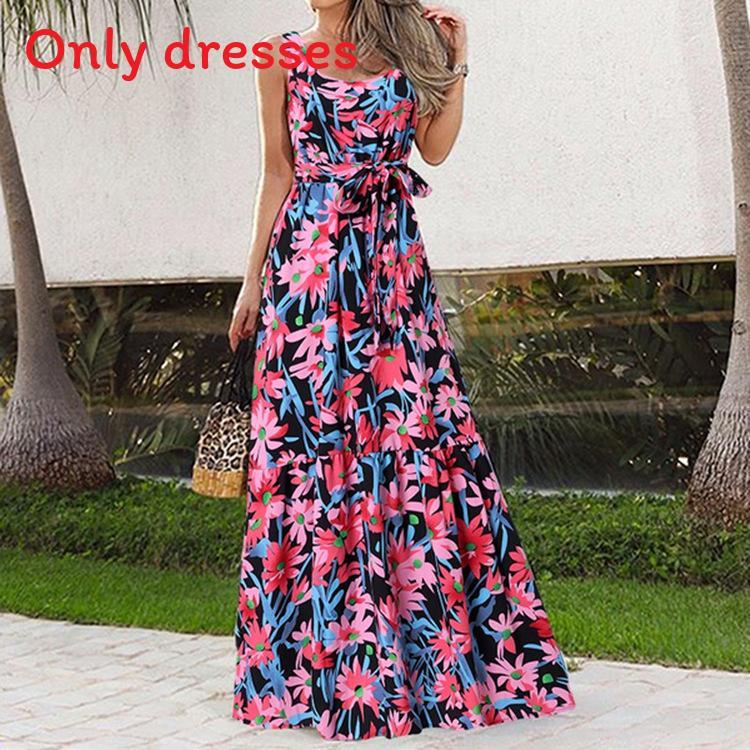 Urban Casual Print Dress With Belt For Summer Fashion Enthusiasts